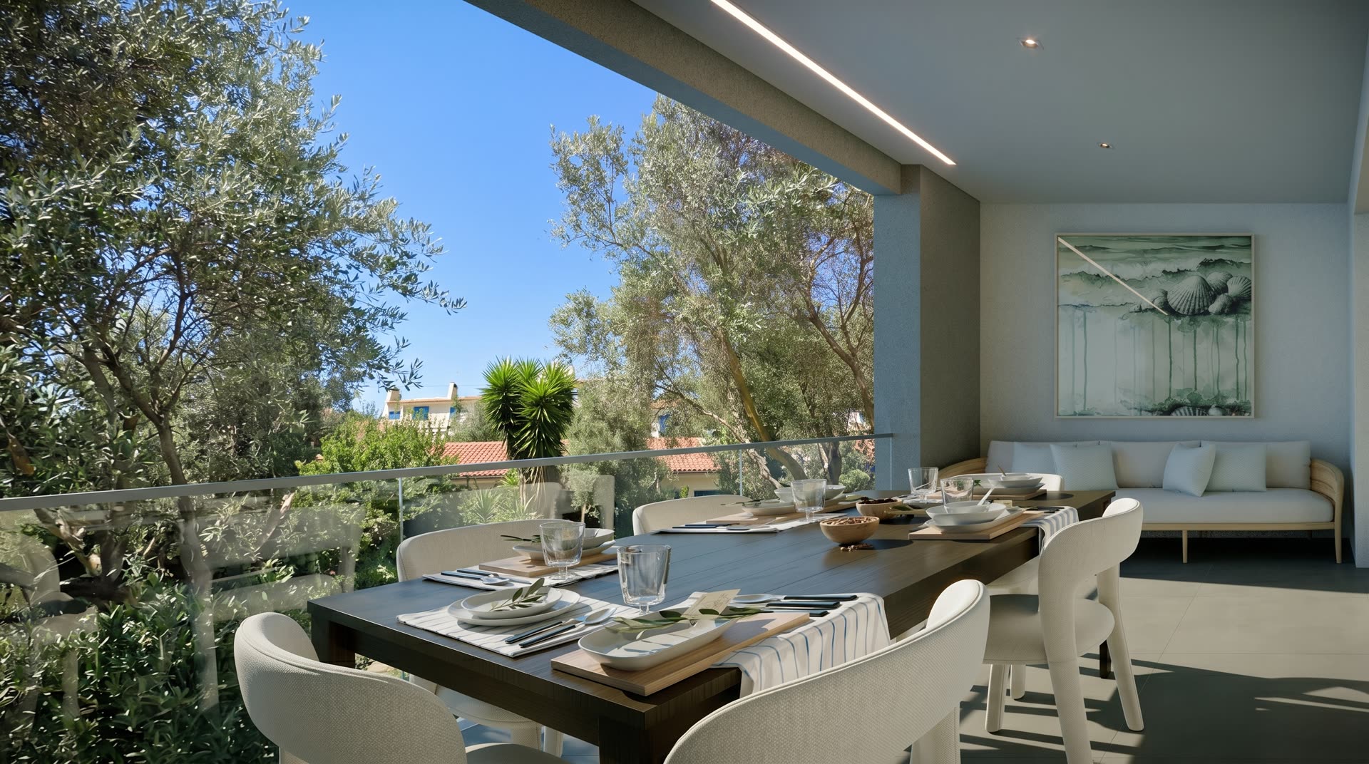 Balcony dining at Marin